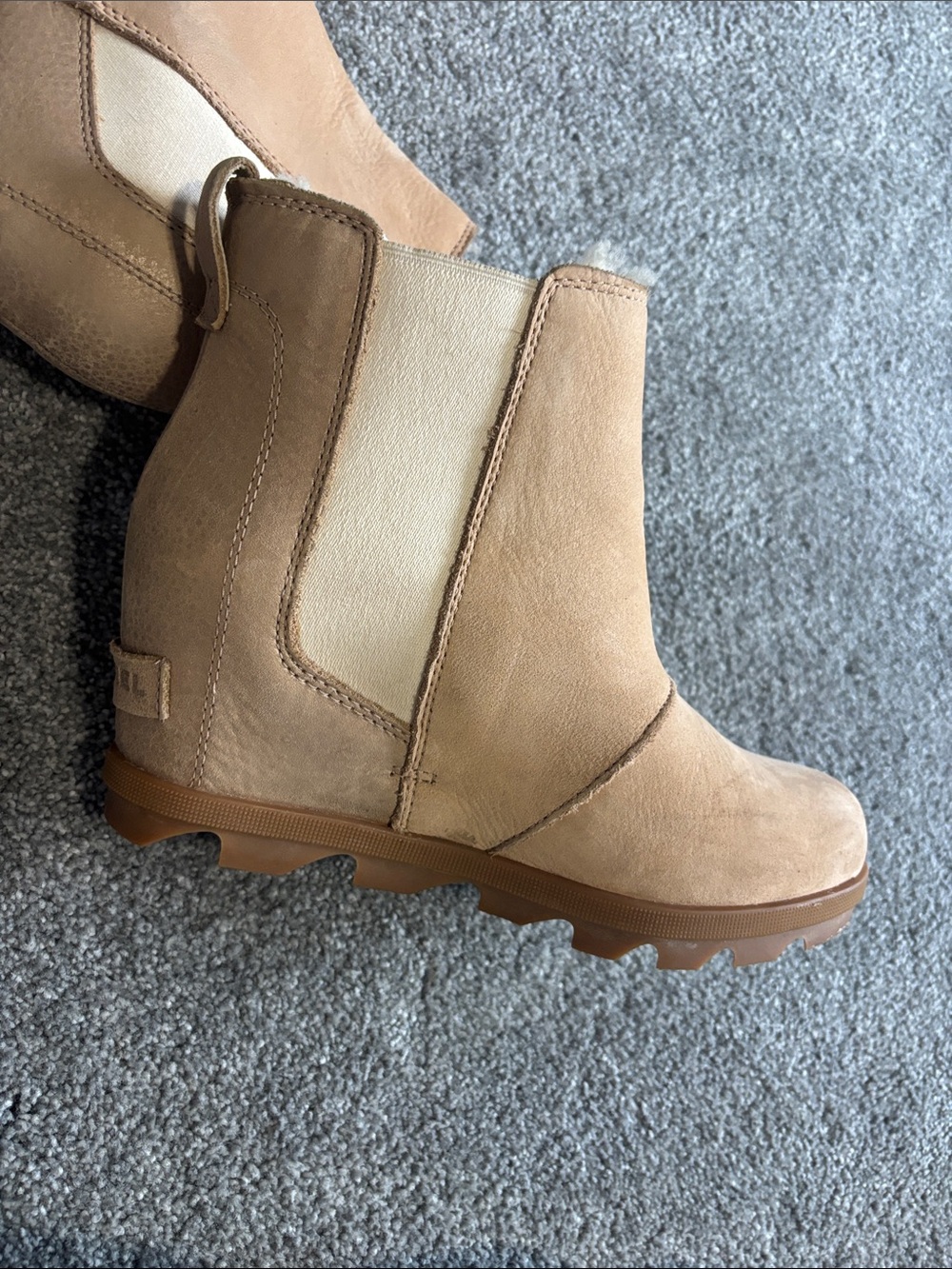 Sorel Tan Suede Chelsea Ankle Boots